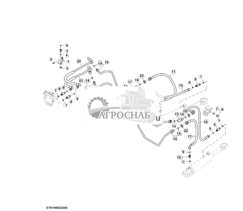 Система рулевого управления, AutoTrac™, без резервного насоса (22) (800141 - 801460) - ST855404 535.jpg